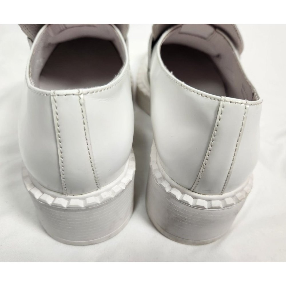 Jeffrey Campbell Women's Sz. 7.5  Librarian Platform Block Heel Loafers In White - Picture 3 of 8